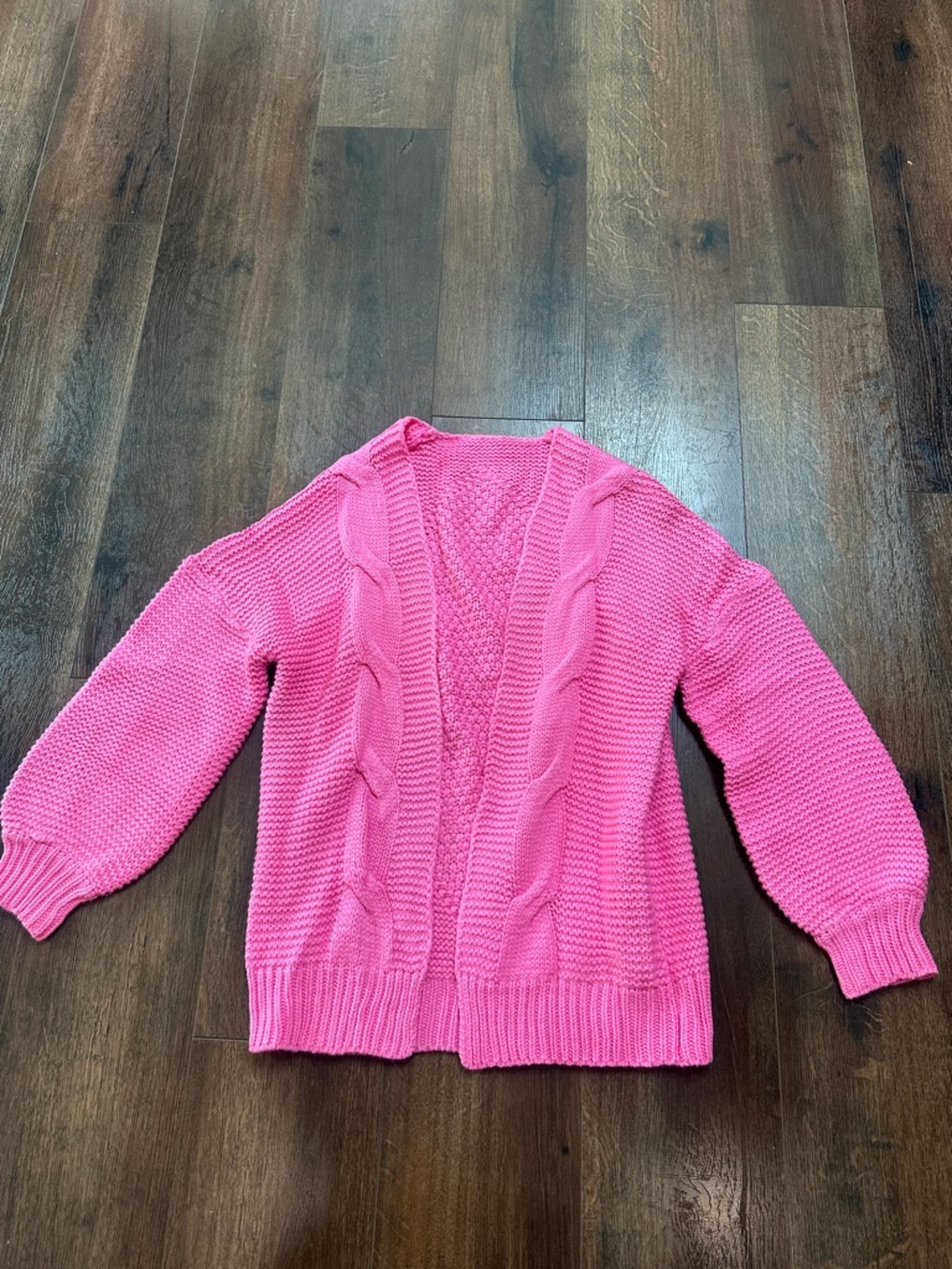 Amazon Hot Pink Cable Knit Open-Front Women’s Cardigan